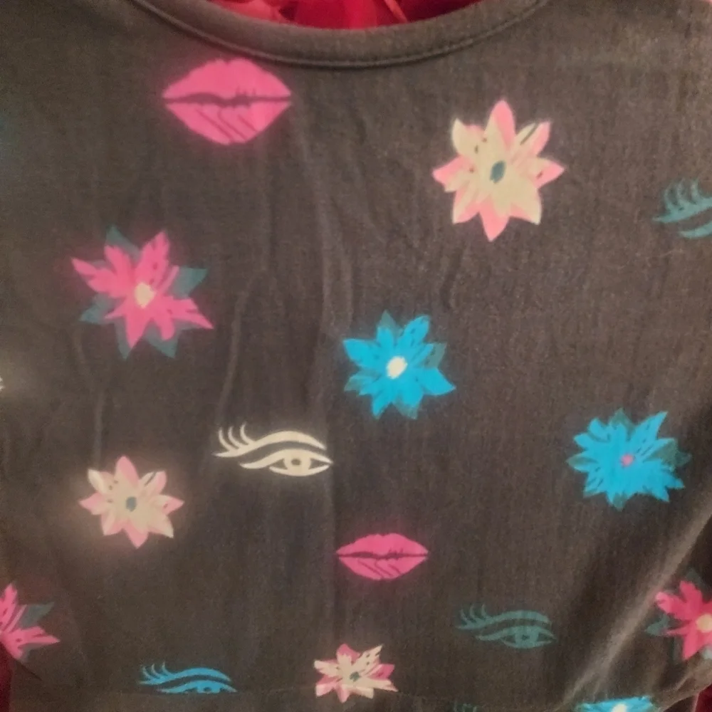 Say What Girls Size Large 10/12 Grey with Flowers on it in different colorsLike